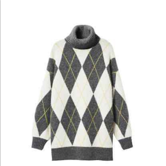 Pringle X H&M Argyle Knit Turtleneck Sweater Dress XS - Picture 5 of 11